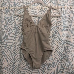 Monday swimwear gray/light tan swimsuit